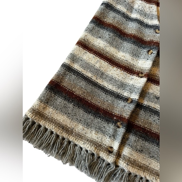 Vintage Wool Acrylic 70s Striped Vest Size Medium - Picture 2 of 6